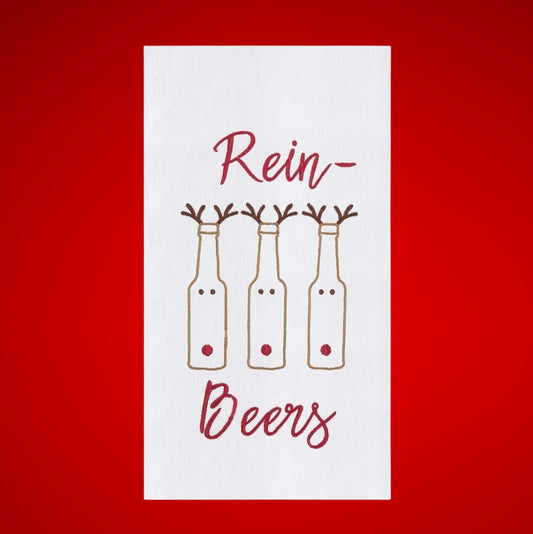 C&F "Rein-Beers" Christmas Hand Towel - CeCe's Home & Gifts