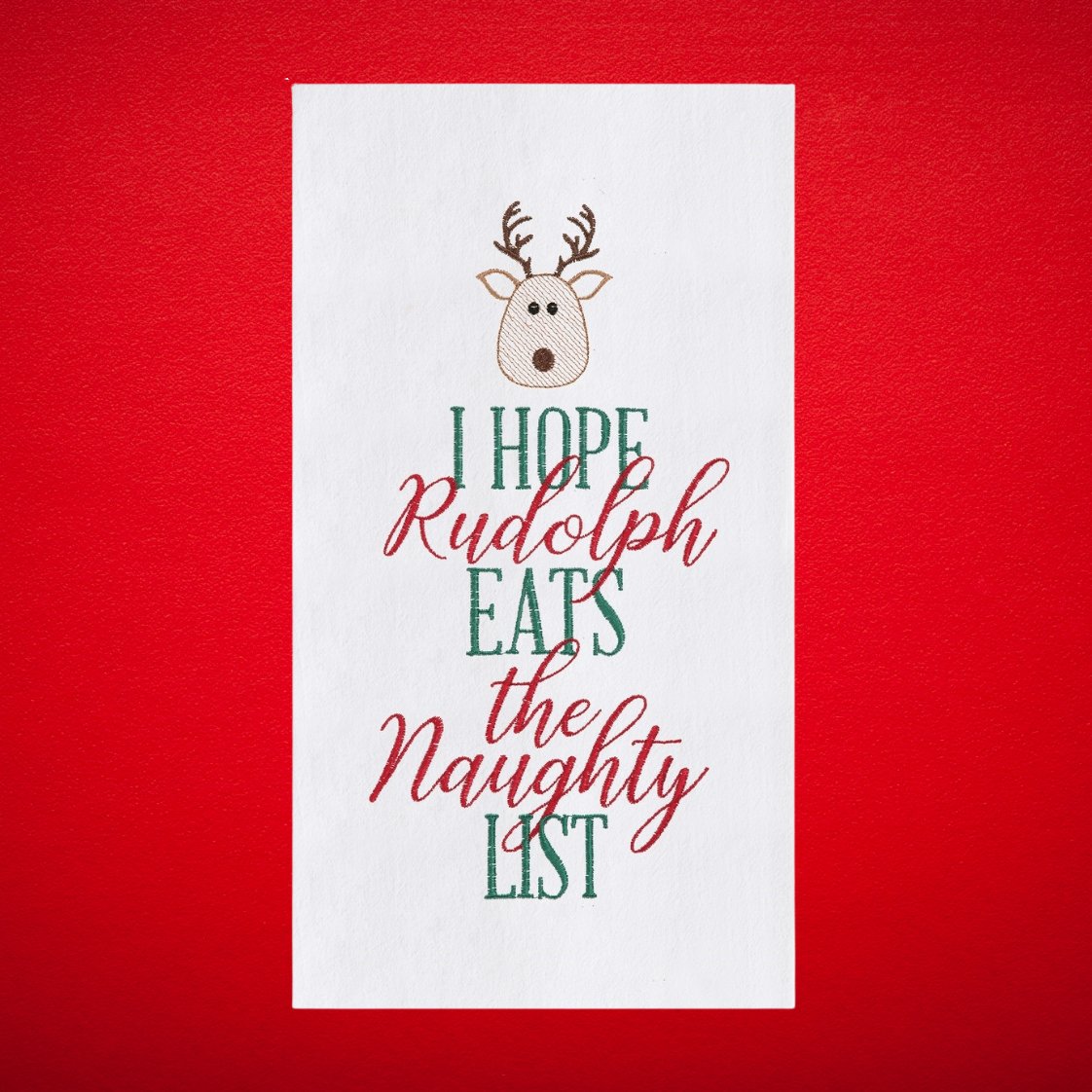 C&F "Rudolph Eats List" Christmas Hand Towel - CeCe's Home & Gifts