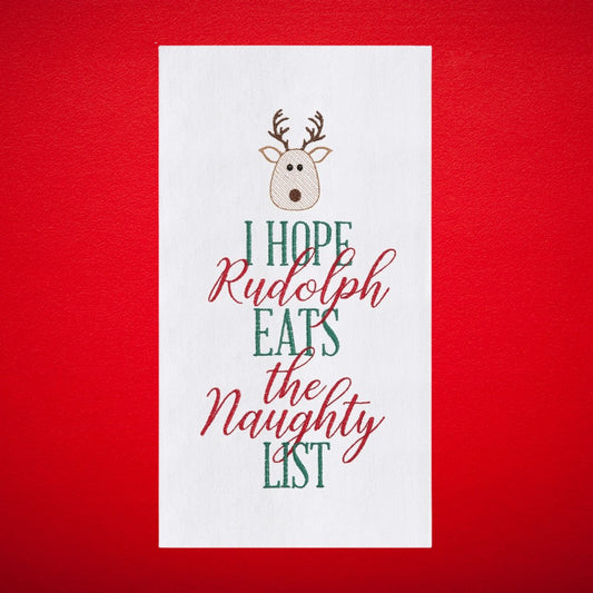 C&F "Rudolph Eats List" Christmas Hand Towel - CeCe's Home & Gifts