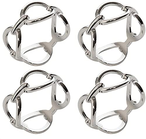 Chain Link Silver Napkin Rings - Set of 4 - CeCe's Home & Gifts