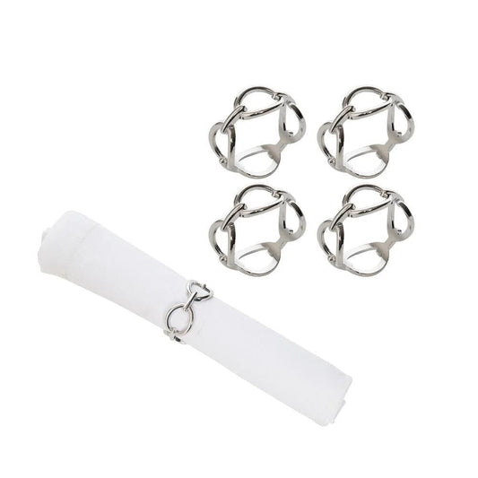 Chain Link Silver Napkin Rings - Set of 4 - CeCe's Home & Gifts