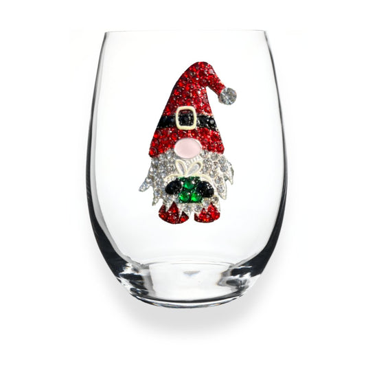 Christmas Gnome Jeweled Stemless Glassware - CeCe's Home & Gifts