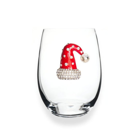 Christmas Hat Jeweled Stemless Glassware - CeCe's Home & Gifts