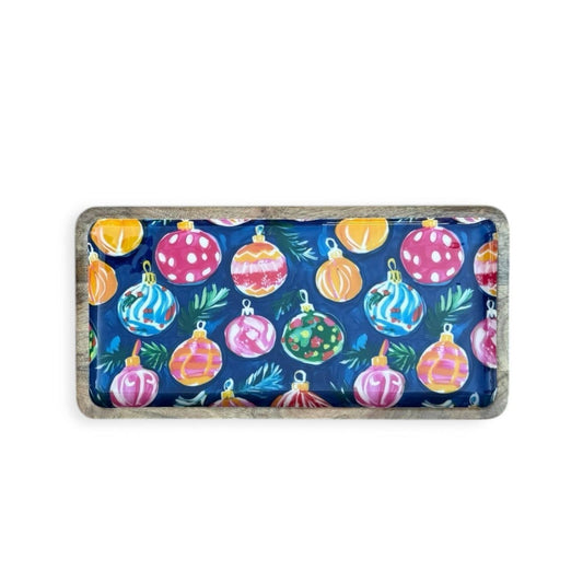 My Casita Christmas Ornament Decorative Enamled Mango Tray | CeCe's Home & Gifts