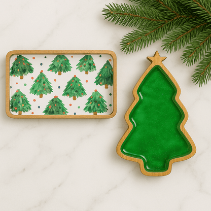My Casita Christmas Tree Enameled Mango Decorative Tray | CeCe's Home & Gifts
