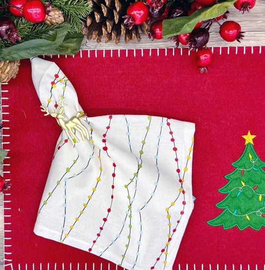 Christmas Village Lights Cloth Napkins - CeCe's Home & Gifts