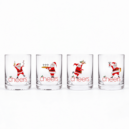 Tableau Home "Cocktails with Santa" Short Beverage Glass Gift Set | CeCe's Home & Gifts