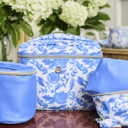 Mary Square Cornflower "Kiss & Makeup" Makeup Bag | CeCe's Home & Gifts