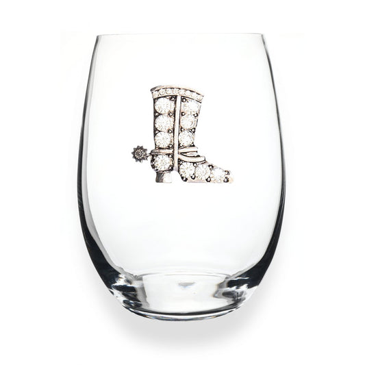 Cowboy Boot Jeweled Stemless Glassware - CeCe's Home & Gifts