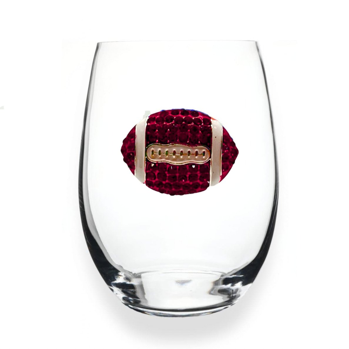 The Queens' Jewels Crimson Football Jeweled Stemless Glassware | CeCe's Home & Gifts