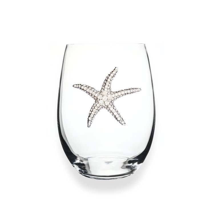 The Queens' Jewels Crystal Starfish Jeweled Stemless Glassware | CeCe's Home & Gifts