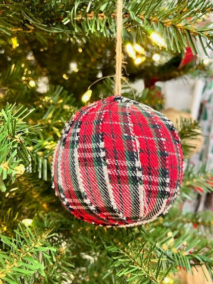 CTW Home Collection CTW Plaid 4" Fabric Ornaments | CeCe's Home & Gifts