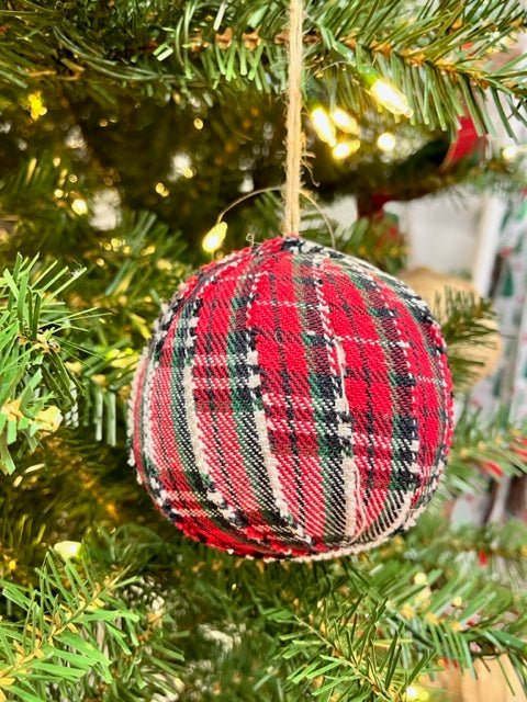 CTW Plaid 4" Fabric Ornaments - CeCe's Home & Gifts