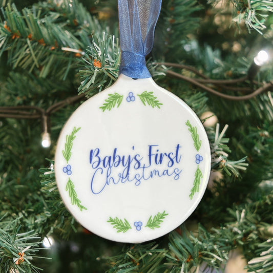 Custom Baby Boy's First Christmas Ornament | Free Personalization - CeCe's Home & Gifts