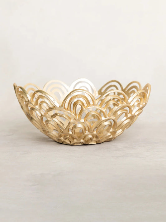 Decorative Gold Metal Scalloped Bowl - CeCe's Home & Gifts