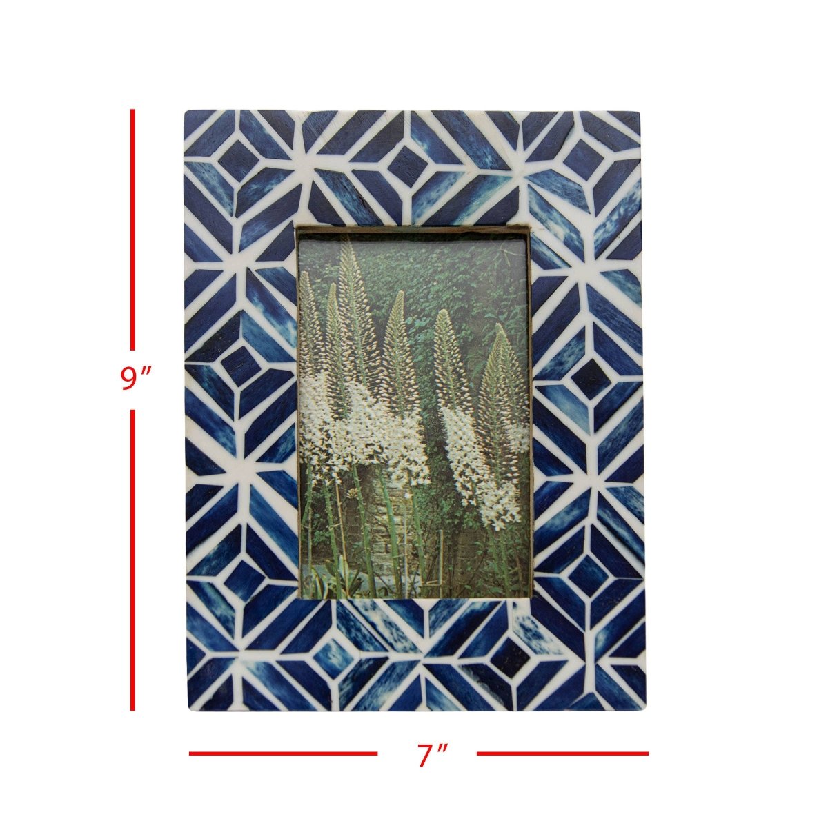 Foreside Home & Garden Deep Blue Resin Mosaic 4 x 6 Picture Frame | CeCe's Home & Gifts