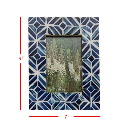 Foreside Home & Garden Deep Blue Resin Mosaic 4 x 6 Picture Frame | CeCe's Home & Gifts