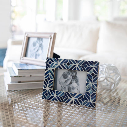 Foreside Home & Garden Deep Blue Resin Mosaic 4 x 6 Picture Frame | CeCe's Home & Gifts