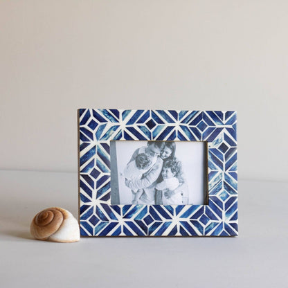 Foreside Home & Garden Deep Blue Resin Mosaic 4 x 6 Picture Frame | CeCe's Home & Gifts