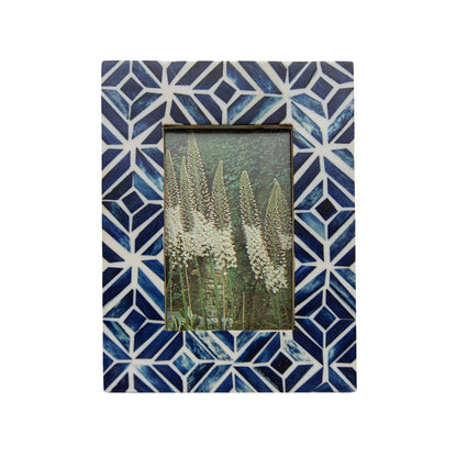Foreside Home & Garden Deep Blue Resin Mosaic 4 x 6 Picture Frame | CeCe's Home & Gifts