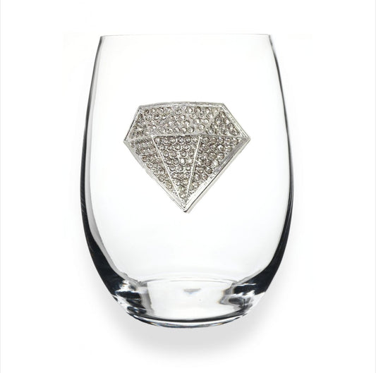 Diamond Jeweled Stemless Glassware - CeCe's Home & Gifts