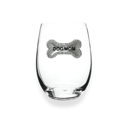 The Queens' Jewels Dog Mom Tag Jeweled Stemless Glassware | CeCe's Home & Gifts