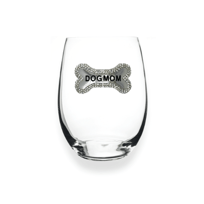 The Queens' Jewels Dog Mom Tag Jeweled Stemless Glassware | CeCe's Home & Gifts