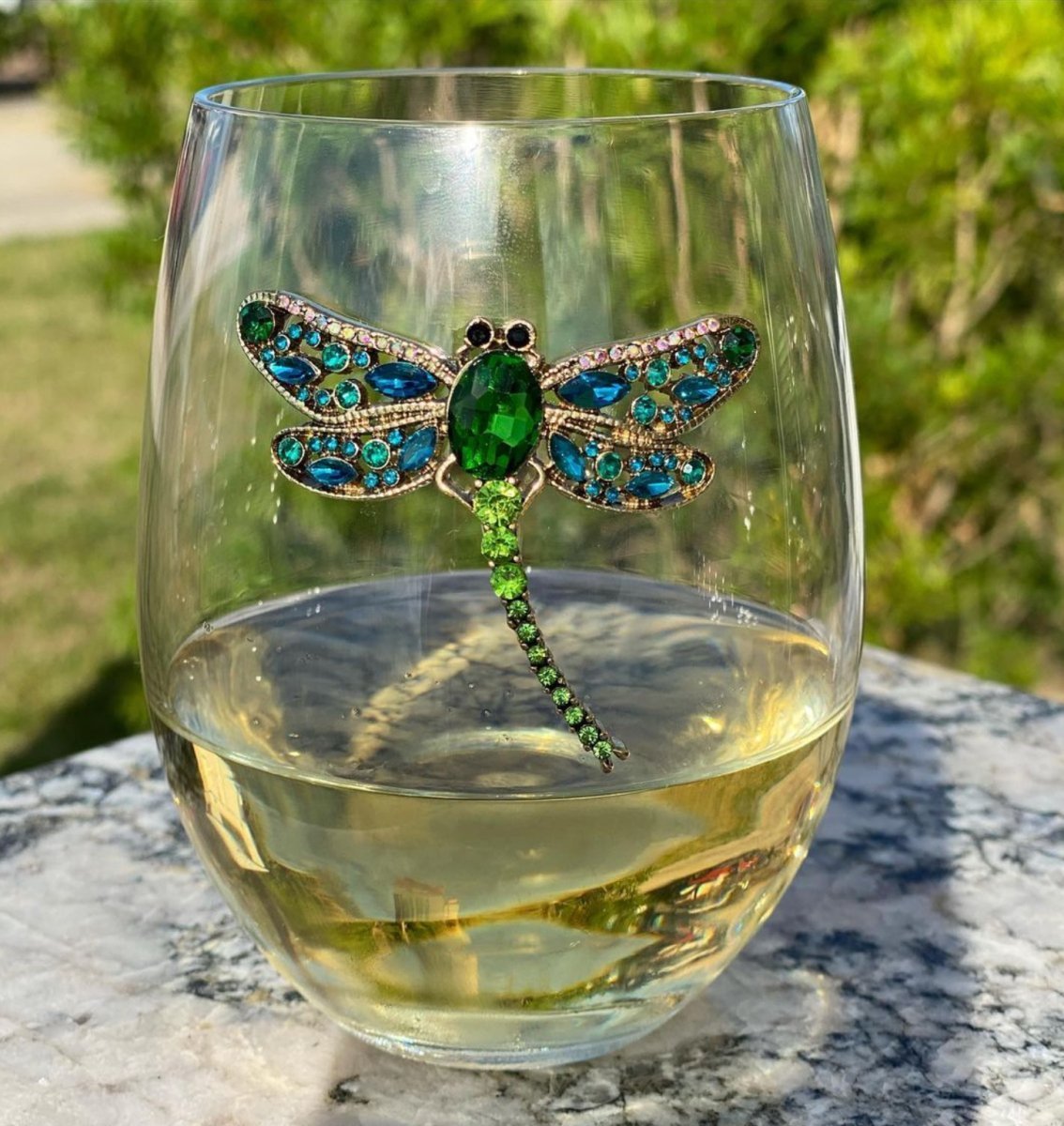 The Queens' Jewels Dragonfly Jeweled Stemless Glass | CeCe's Home & Gifts