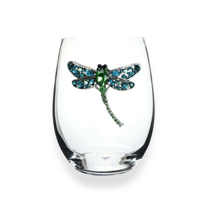 The Queens' Jewels Dragonfly Jeweled Stemless Glass | CeCe's Home & Gifts