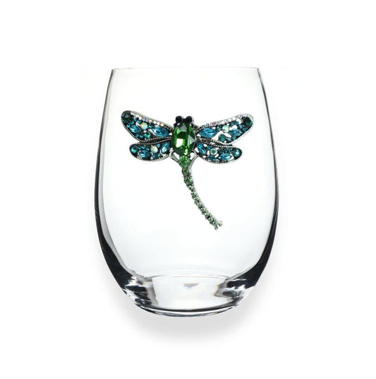 The Queens' Jewels Dragonfly Jeweled Stemless Glass | CeCe's Home & Gifts