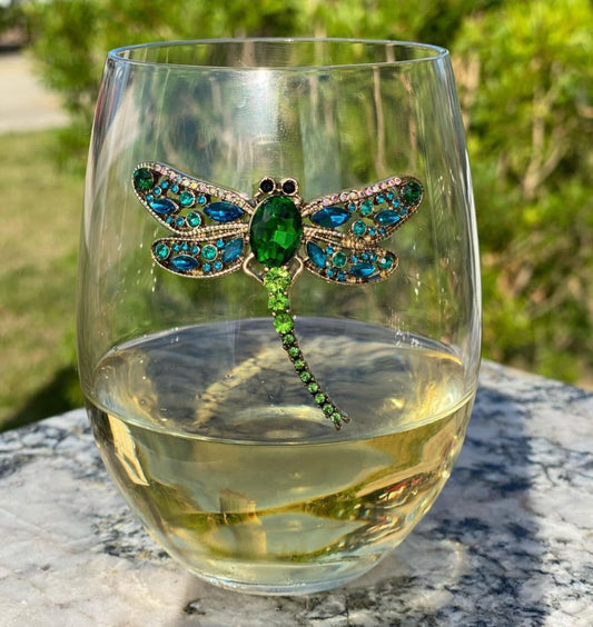 Dragonfly Jeweled Stemless Glass - CeCe's Home & Gifts