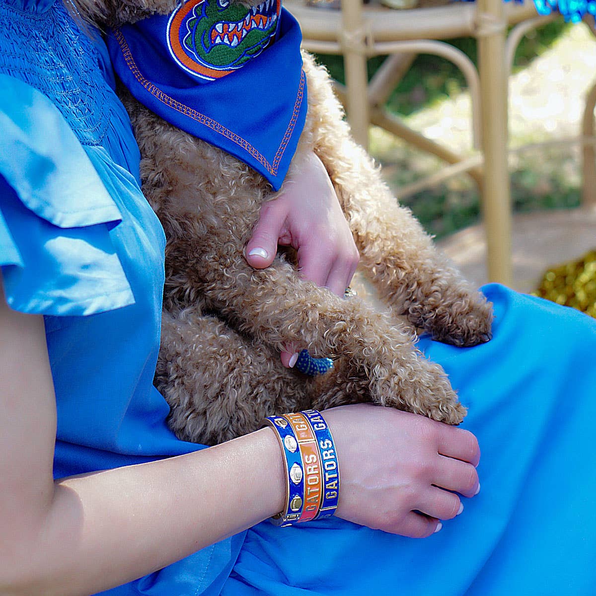 Florida Gators Blue Enamel Logo Hinge Bangle