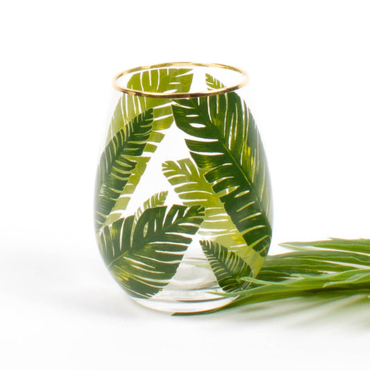 8 Oak Lane Botanical Leaf Stemless Glass