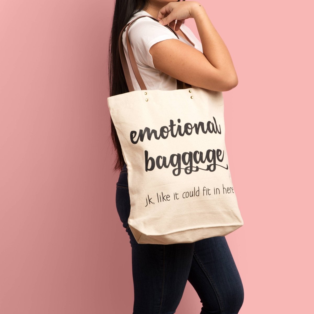 FUN CLUB "Emotional Baggage" Canvas Tote Bag | CeCe's Home & Gifts
