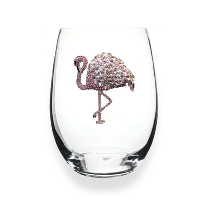 The Queens' Jewels Flamingo Jeweled Stemless Glassware | CeCe's Home & Gifts