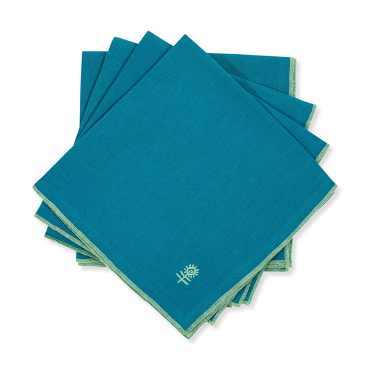 Furbish Icon Linen Sky + Mint Dinner Napkins | Set of 4 - CeCe's Home & Gifts