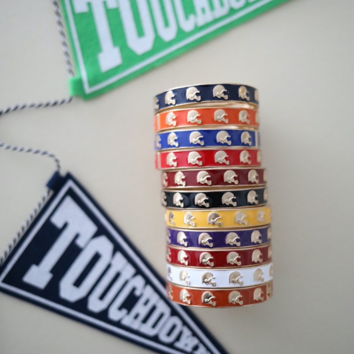 CANVAS Game Day Enamel Football Helmet Hinge Bangle | CeCe's Home & Gifts
