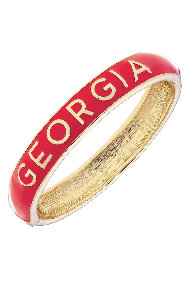 Canvas Style Georgia Bulldogs Sculpted Red Enamel Hinge Bangle | Canvas Style | CeCe's Home & Gifts