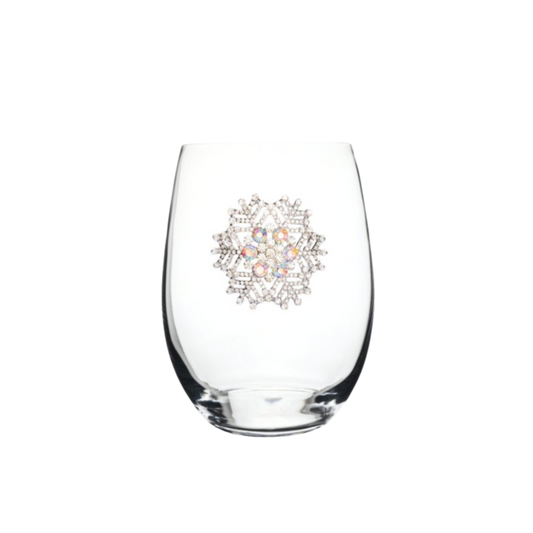 Snowflake Jeweled Stemless Glassware