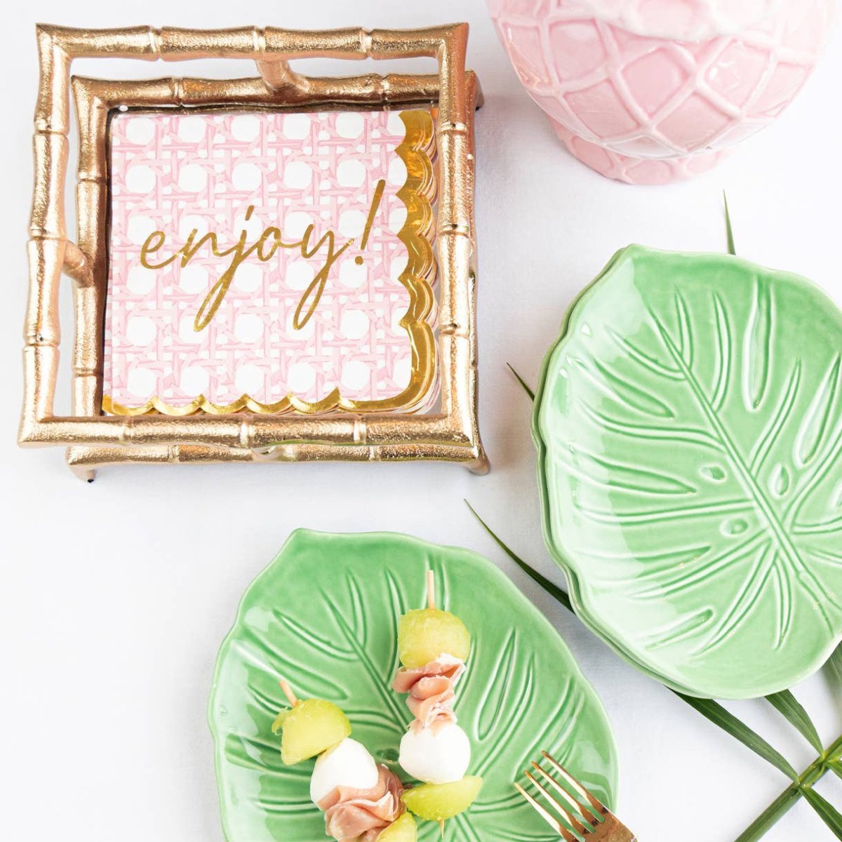8 Oak Lane - Gold Bamboo Cocktail Napkin Tray | CeCe's Home & Gifts