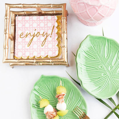 8 Oak Lane - Gold Bamboo Cocktail Napkin Tray | CeCe's Home & Gifts