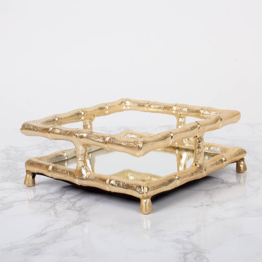 8 Oak Lane Gold Bamboo Cocktail Napkin Tray | CeCe's Home & Gifts