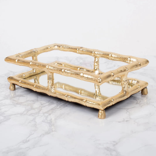 8 Oak Lane Gold Bamboo Guest Towel Tray | 8 Oak Lane | CeCe's Home & Gifts