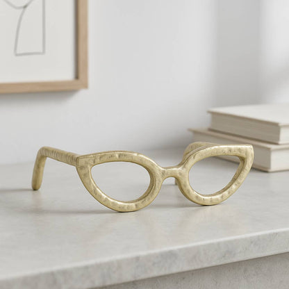 Sagebrook Home Gold Metal Cat Eye Glasses Abstract Sculpture | CeCe's Home & Gifts