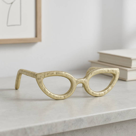 Sagebrook Home Gold Metal Cat Eye Glasses Abstract Sculpture | CeCe's Home & Gifts