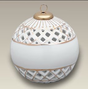 Gold Trimmed Openwork Ball Porcelain Ornament - CeCe's Home & Gifts