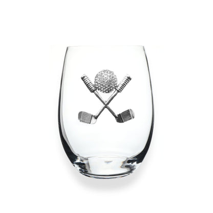 The Queens' Jewels Golf Clubs Jeweled Stemless Glass | CeCe's Home & Gifts
