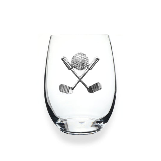 Golf Clubs Jeweled Stemless Glass - CeCe's Home & Gifts