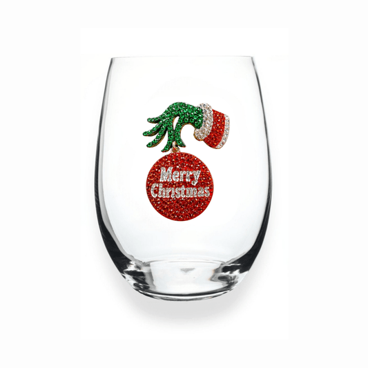 The Queens' Jewels Grumpy Holiday Jeweled Stemless Glassware | CeCe's Home & Gifts