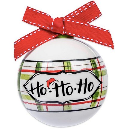 Handpainted Ho Ho Ho Christmas Ball Ornament - CeCe's Home & Gifts